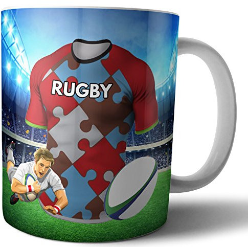 AK Giftshop Rugby Mug Gift Harlequins Rugby Shirt Themed