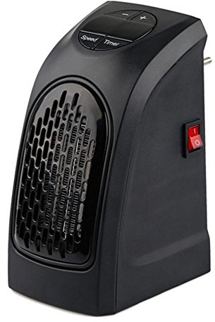 Mini riscaldatore 400W ventilatore Elettrico sistema di controllo intelligente e display digitale LED, soffiatore Riscaldatore elettrico interno (nero-1)