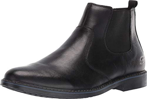 Skechers Men USA Bregman MORAGO Boots Bootee 66406 Black, Numero di Scarpe:44 EU