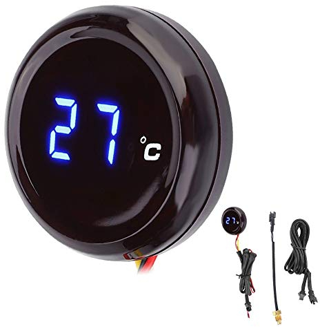 KSTE - Termómetro impermeable para motocicleta, termómetro de temperatura del agua, termómetro digital impermeable, termómetro de agua para H-Onda K-awasaki Y-amaha S-uzuki (color: luz azul)