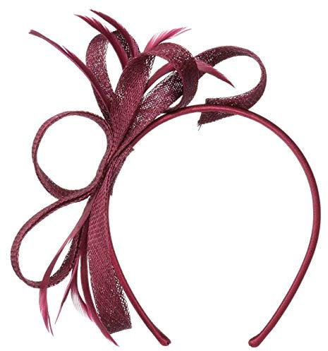 Seeberger Alicia Fascinator Haarschmuck Kopfschmuck Anlasshut (One Size - Himbeerrot)
