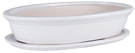 botle Soucoupe pour bonsaï - en céramique - Blanc - 6 Tailles (25)