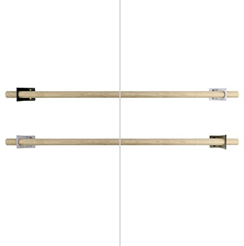 Natural Goods Berlin Hakenleiste GARD KNIC hängend | Küchenreling Pfannenhalter Garderobenstange Gardinenstange stabil | Wandgarderobe Handtuchhalter Wandmontage | (100cm Rundstab, Weiß)