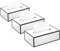JiaWei 3er Set Taschentuchbox 23,5x12x7,8 cm, Aus 1600 g/m² Extra Stabil Karton, Rechteckig Kosmetiktücher Box Taschentücher Box mit Magnetabdeckung, Matter Oberfläche & Schwarz-Rand Design - Weiß
