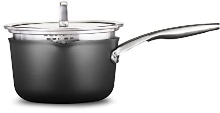 Calphalon 2172311 Premier Sauce Pan with Lid, Aluminum Stainless Steel, Black