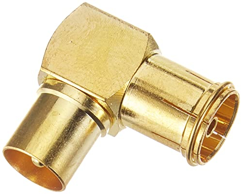 conecto Adaptateur d'antenne, Adaptateur coudé à 90°, Prise IEC vers Prise IEC, Adaptateur pour connecter Les connexions IEC, plaqué Or