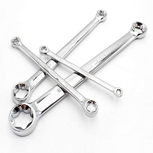 BOSUGE Ratschenschlüssel-Set, Ringmaulschlüssel-Set Ringschlüssel-Werkzeug-Set E6 E8 E10 E12 E14 E18 E20 E24 Doppelendschlüssel E-Torx-Stern-Ratschenschlüssel-Set (Color : 4pcs in one Set)