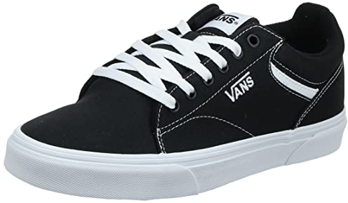 Vans Men's Seldan Sneaker, (Canvas) Black/White, 15 UK