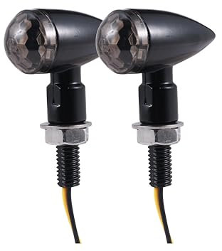 LOKLISUM 2PCS Led Motorrad Blinker E Geprüft 3 in 1 Mini Super Helle Blinker LED Lauflicht Bernstein Universal Kompatibel mit Scooter Quad Cruiser Cafe Racer mt 125 dirtbike mt-07 atv quad