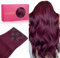 WENNALIFE Extensiones de Pelo Real Con Clip, 35 cm, 120 g, 7 Unidades, Color Burdeos Claro - Pelo Humano Liso Natural Barato