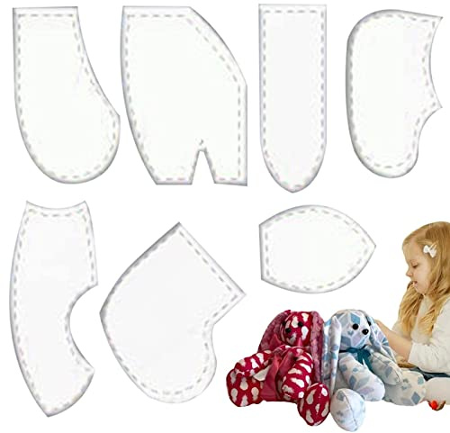 Bunny Vorlage Set Lineal, Quilten Lineale und Vorlagen, Hasenpuppen DIY Quilting Lineale mit 3 Größen, Handmade Acryl Kaninchen Schneiden Lineal Set für Zuhause