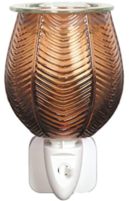 Aroma Amber Lustre Ribbed Plug In Wax Melt Warmer