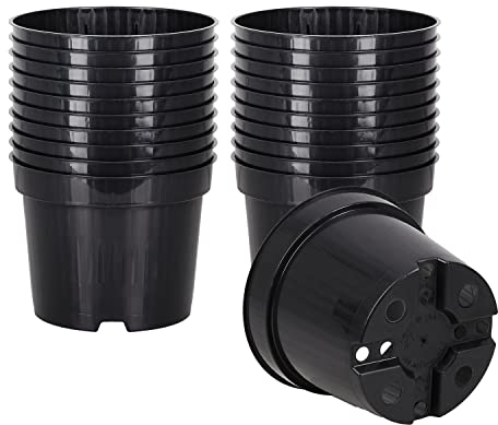 Pullmer Macetas de cultivo de 13 cm de diámetro, 20 unidades, macetas cuadradas para siembra, para plántulas o esquejes, de plástico, ideal para invernadero o jardín de casa (20,13 cm de diámetro)