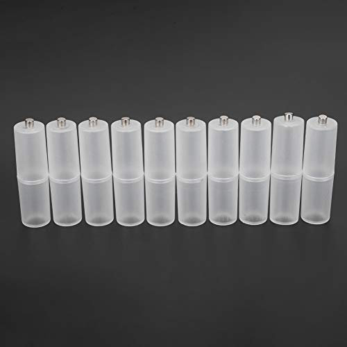 Tery Sleeve Aaa To Aa Adapter Aaa To Aa Battery Adapter,10Pcs Aaa To Aa Size Cell Battery Converter Adapter Batteries Holder Case Switcher Transparent (Transparent)