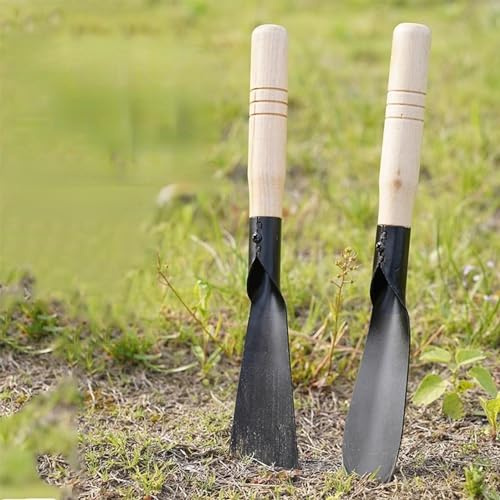 NSXIN Blumenkelle aus Stahl zum Pflanzen, Mini Schaufel Garten Unkrautstecher mit Holzgriff, Gartenschaufel für kleine Pflanzen Kleinschaufel Gartenwerkzeug