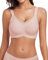 WOWENY Wireless Bras Padded with Support Seamless V Neck Lace Bralette Non Wired Comfy Bustier Everyday Bras for Women[Pink, 3XL]