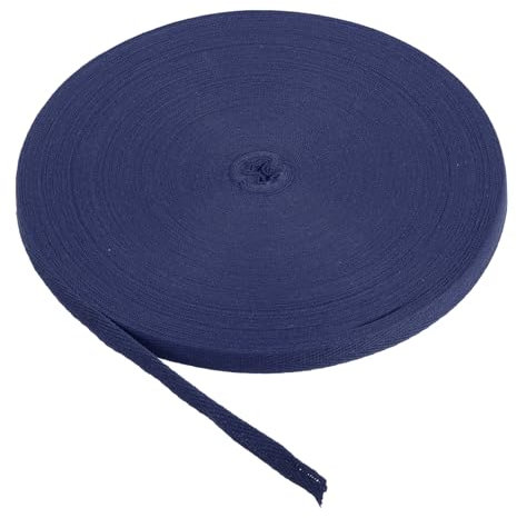 PATIKIL Baumwollband Baumwolle Gurtband 10mm x 45m, Schrägband Baumwoll Nahtband Köperband Saumband Einfassband Stoffband Webband zum Nähen für DIY Basteln Stricken, Mitternachtsblau