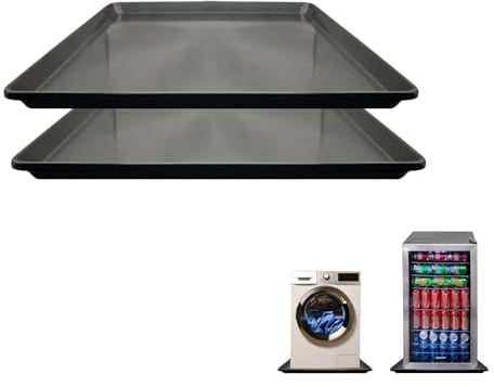 Mini Fridge Drip Pan 2Pack, 22 x 21Inch Washing Machine Drain Pan Large Oil Pan Drip Tray for Mini Fridge, Dryer, Refrigerator, AC Air Conditioner Drip Pan, Pet Tray for Food and Water
