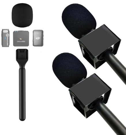 Supporto per microfono con bandiera per DJI Mic 1/2 / Mic Mini/Rode Wireless GO II maniglia wireless colloquio Lavalier microfono adattatore portatile per Hollyland Lark M1/C1/150/confezione da 2