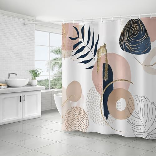 FAIRYGATE Duschvorhang Anti Schimmel Badevorhang Shower Curtains Duschvorhang 180x180 Vintage Badewanne Vorhang Modern Ästhetisch Retro Wasserdicht Polyester Stoff Waschbar Badevorhang B9206