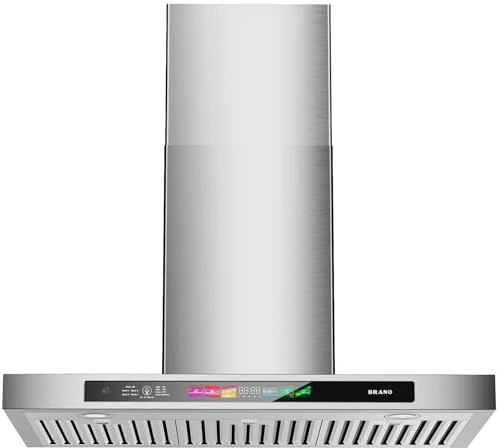 BRANO Wall Mount Range Hood 30 Inch, 900 CFM, Modern Ultra-Slim Design