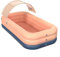EXTRWORY Faltbarer Drahtloser Automatisch Aufblasbarer Swimmingpool Rahmen aus PVC mit abnehmbarem Baldachin Schwimmbecken(2.1M Pink)