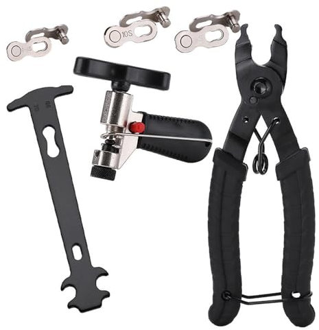 Bike Link Plier Set With Chain Tools, 9-in-1 Repair Kit With Cutter and Inspection Caliper for 6-10 Speed, Suit for Road Mountain Sports Bike
