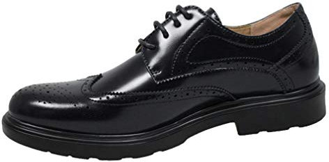 Scarpe Francesine Uomo Class Vernice Man's Shoes Casual Eleganti (Nero, Sistema Taglie Calzature EU, Adulto, Numero, Media, 42)
