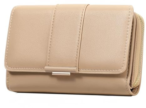 GOIACII Geldbörse Damen Mittelgroß Große Kapazität PU Leder Portemonnaie Damen Viele Fächern mit 9 Kartenfächer und Zipper Münzfach Brieftasche Frauen