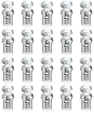 Wevdn 20 Stück Gasbremskabelenden, 0,3 cm Stoppklemme, Kupplungsschloss, Universal-Klemmen, Reparatur-Set für Go-Kart, Motorrad, Roller, Fahrradzubehör
