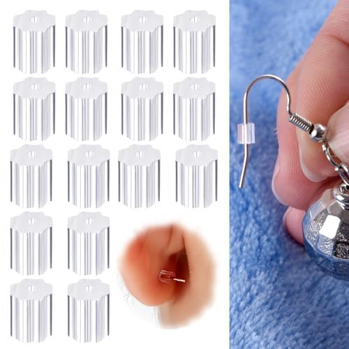 DILUSILK 200 pcs Silicone Earring Backs for Jewellery Repair | Replacement, Stud Hypoallergenic Earrings Hoops for Sensitive Ears
