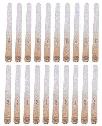 Limas de uñas profesionales 20pcs Set, limas 100/120 de doble cara lavables, lima uñas ideales para gel y acrílico, Reutilizables para Cuidado y Peinado de las Uñas uso en salón y hogar