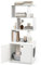 COSTWAY Meuble Litiere Chat 60 × 45,5 × 142 cm, 3 Etagères Ouvertes, Entrée Latérale, Portes, 3 Trous d'Aération, Maison de Toilette Chat, 4 Coussinets Réglables, Kit Anti-Basculement (Blanc)