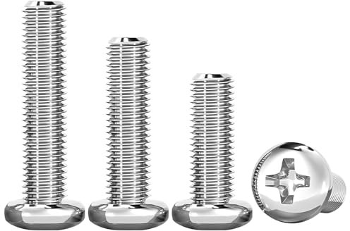 Ctyjia 20 Piezas Tornillo de Máquina de Cabeza Redonda, M3x6mm Tornillos de Cabeza Alomada de Acero Inoxidable, Pernos de Conexión para la Instalación de Muebles