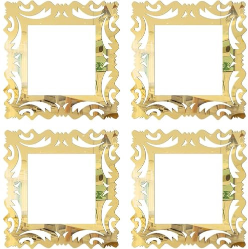 4 piezas decorativas interruptor de luz placa espejo 5.9 '' Cubierta de interruptor de luz vintage fácil configuración de salida decorativa impermeable para decoración