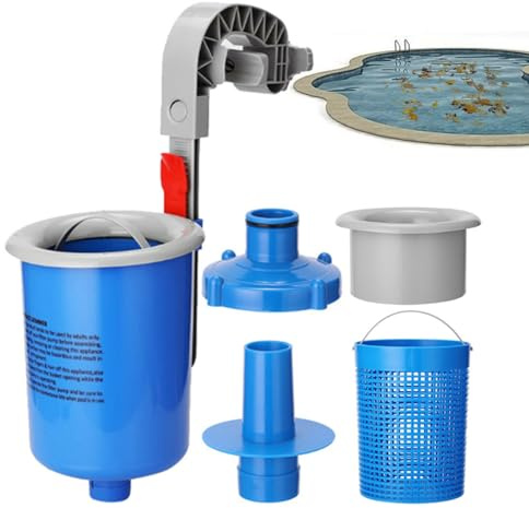 dzqad Pool Skimmer Set, Schwimmender Skimmer mit Abnehmbarem Korb, Automatischer Schmutzentferner Reinigungszubehör Für Aufblasbare Metallrahmen Garten Outdoor