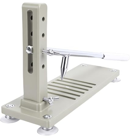 ZASCHMOY Adjustable Oyster Shucker, 4 Position Height Adjustment with Sturdy ABS Base Reinforced Stainless Steel Rod, Non Slip Grooves Suction Cup G Clamp for Home Restaurant