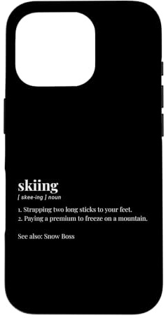 Hülle für iPhone 16 Pro Skier Wörterbuch Funny Slope