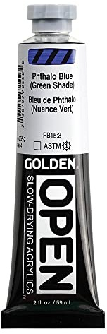 Golden : Open : Slow Drying Acrylic Paint : 59ml : Phthalo Blue Green Shade IV