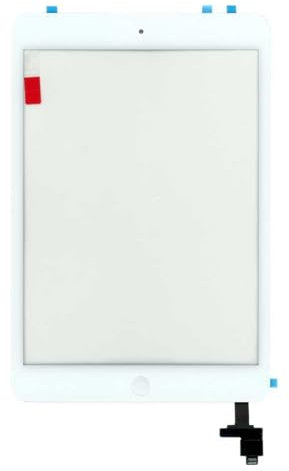 Sintech© Premium Parabrezza + Touch Screen Completo per iPad Mini 1 e 2, Bianco. con Chip IC e Casa della flessione del Tasto