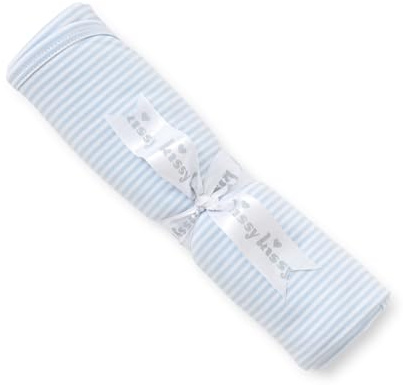 kissy kissy Baby Boys Simple Stripes Blanket, Light Blue, One Size