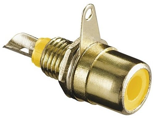 BestPlug Vidéo RCA RCA Cynch CINC RCA Jaune Terminal Femelle encastrable Prise de Montage Femelle pour encastrer plaqué Or