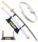 Demon Slayer Katana Zenitsu en Bois Lame en Bois Sabre Zenitsu Epee Replique Sabre Decoration Replique Epee Cosplay + Presentoir Inclus + Ceinturon Inclus