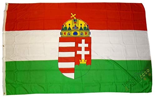 Buddel-Bini Flagge Fahne ca. 90x150 cm : Ungarn mit Wappen Emblem Ungarnfahne
