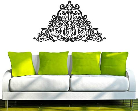 Indigos UG - Wandtattoo Wohnzimmer - Wandaufkleber Ranken, Ornamente 40x 22 cm schwarz w257 - Aufkleber Kinderzimmer Schlafzimmer Küche Badezimmer Büro Dekoration