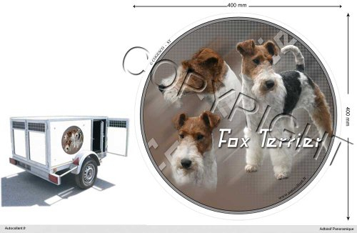 Pets-easy Circular Aufkleber Hund 40 cm Foxterrier (Drahthaar)