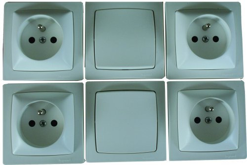 Legrand - Lot 2 interrupteurs ou va-et-vient + 4 prises de courant Appareillage saillie