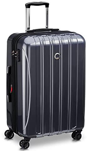 DELSEY PARIS Helium Aero Valise Rigide Extensible avec roulettes pivotantes, Titane, Checked-Medium 25 inch, Helium Aero Valise Rigide Extensible avec roulettes pivotantes