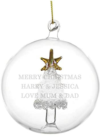 Personalised Glass Christmas Tree Bauble Christmas Tree Decoration