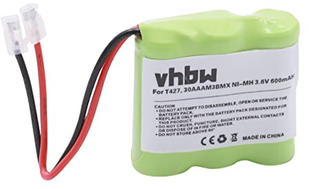 vhbw 1x Akku kompatibel mit Digi-Phone RCL950 schnurlos Festnetz Telefon (300 mAh, 3,6 V, NiMH) - Ersatz für T427, 30AAAM3BMX